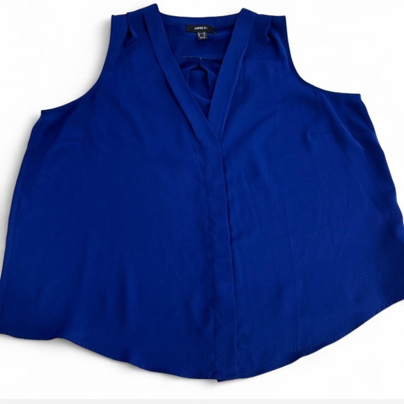 Forever 21 Plus Size 2X Royal Blue Sleeveless V-Neck Blouse - Picture 1 of 6